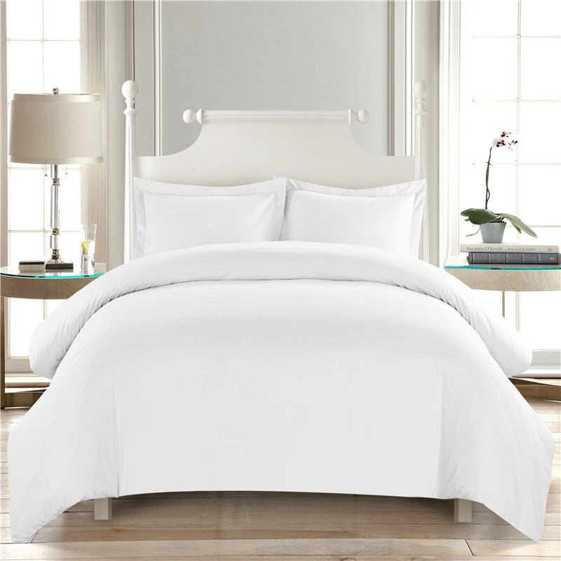 Solid Color Brushed Cotton Duvet Cover 3-Piece Set - Calm Cloud Bedding